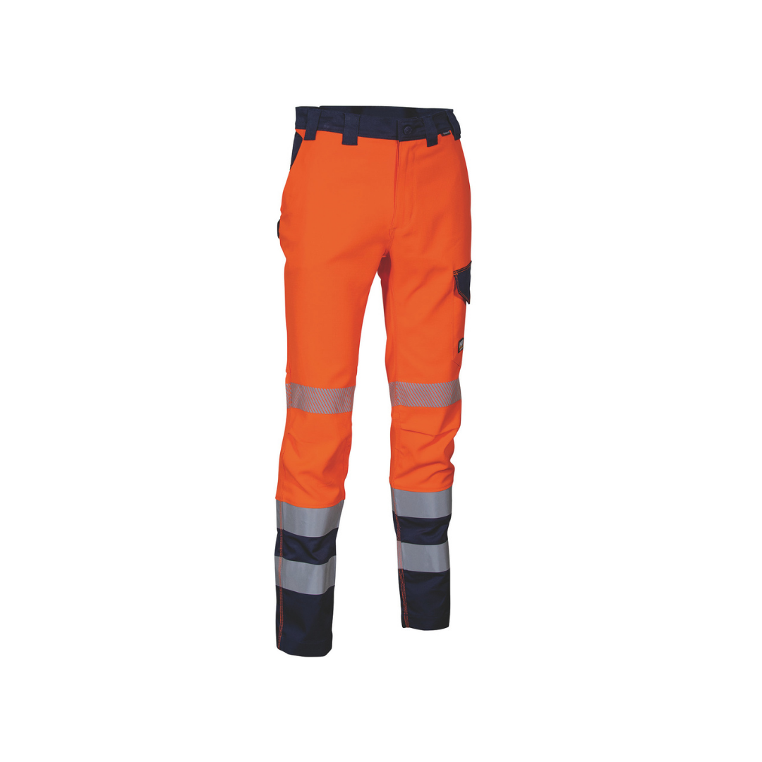 Pantaloni Alta Visibilità Cofra Guatire Arancio Fluo/Navy