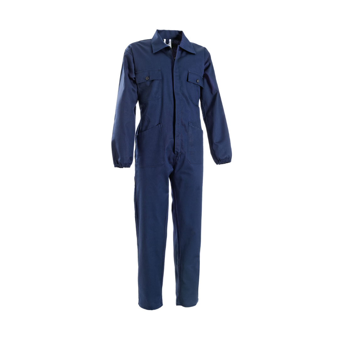 Tuta da lavoro Oro Con Cerniera Ed Elastico Ai Polsi - Blu