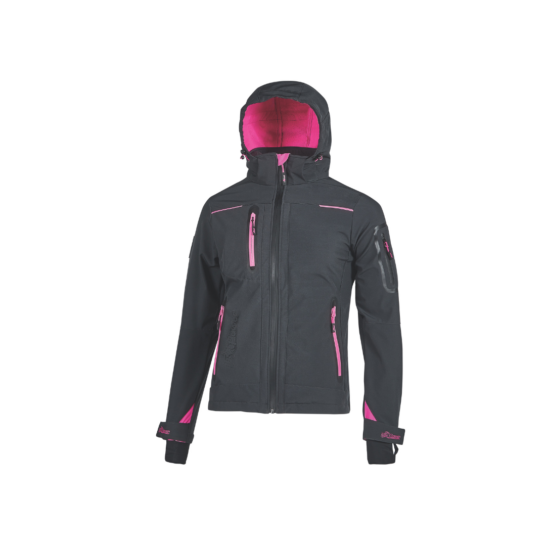 Giacca Softshell da lavoro U-Power Space Lady Grey Fucsia