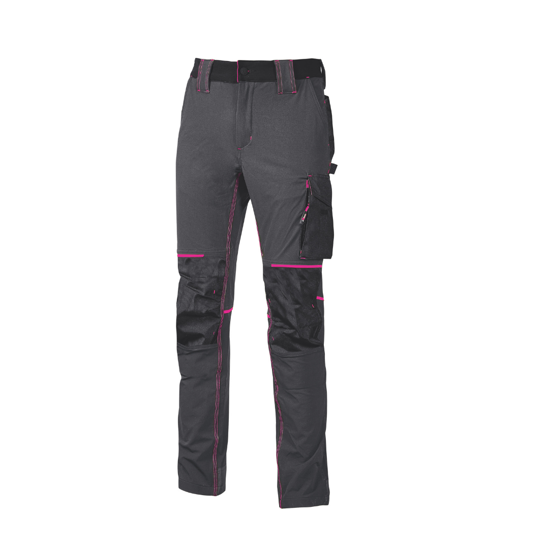 Pantaloni da lavoro U-Power Atom Lady Grey Fucsia