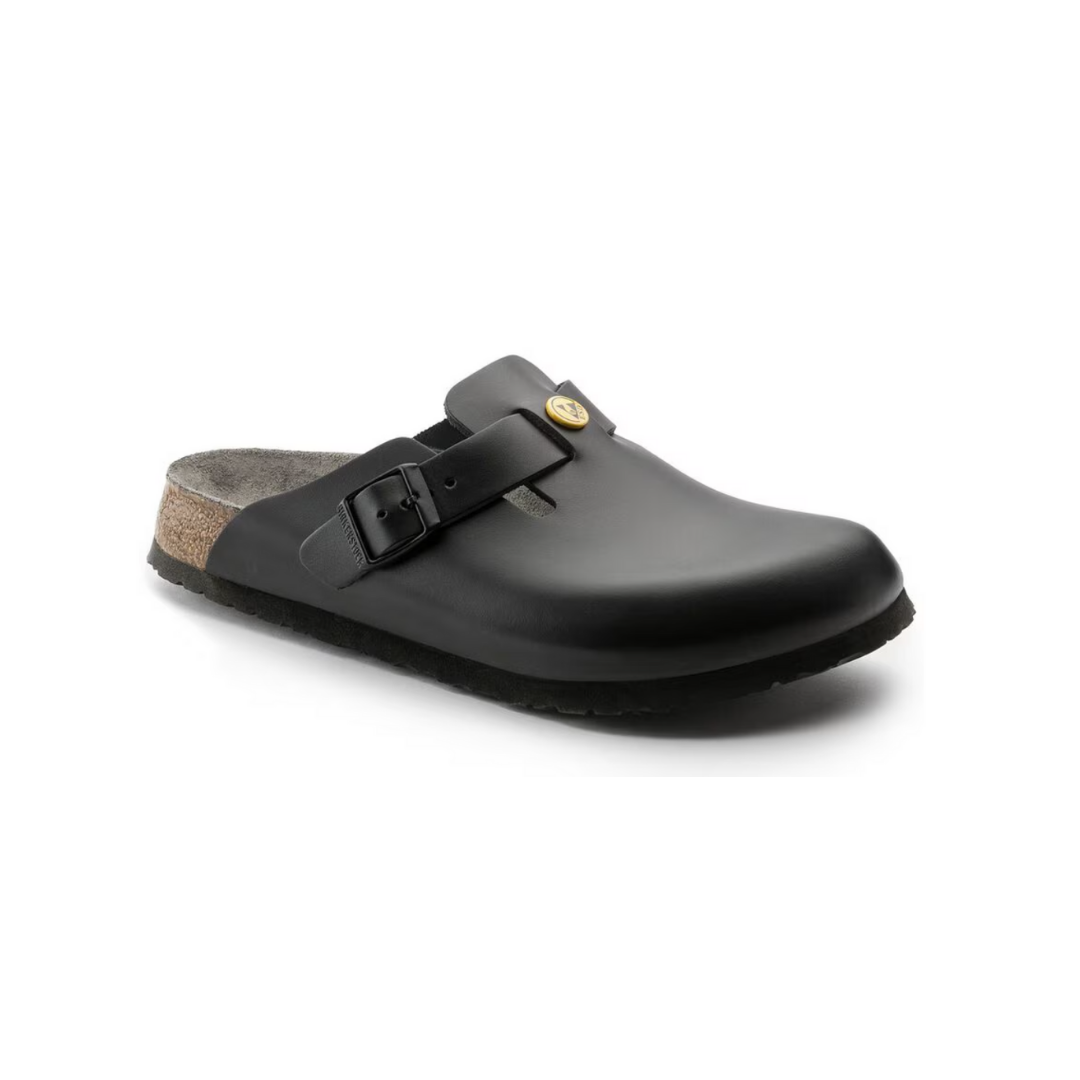Zoccoli da lavoro Birkenstock Boston-Esd Black Natural Leather