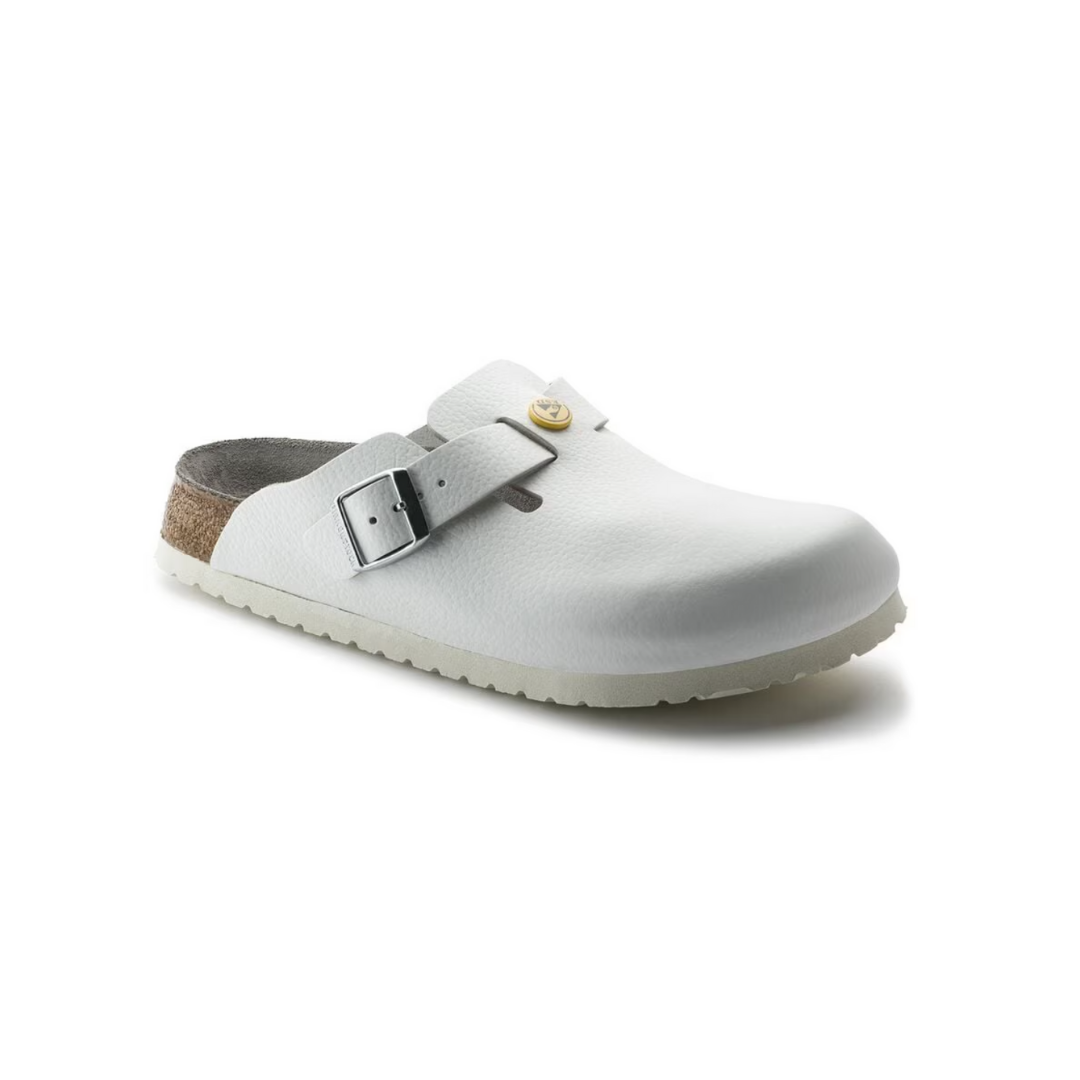 Zoccoli da lavoro Birkenstock Boston-Esd White Natural Leather