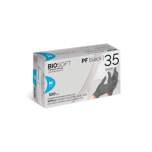 Guanti In Nitrile Nero Senza Polvere Conf. 100 Pz.