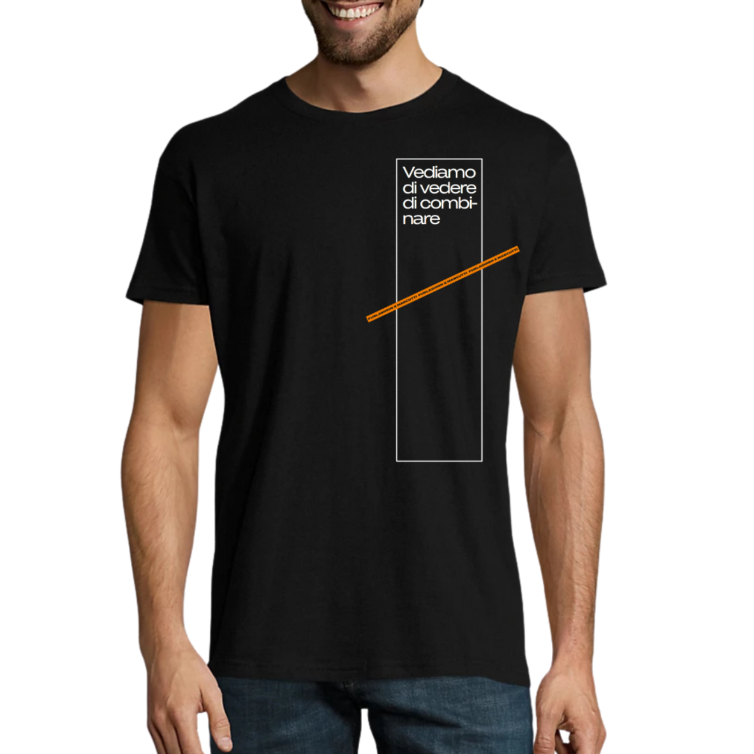T-Shirt FURLASHION x Marcutti VEDIAMO DI VEDERE DI COMBINARE 100% cotone - colore nero