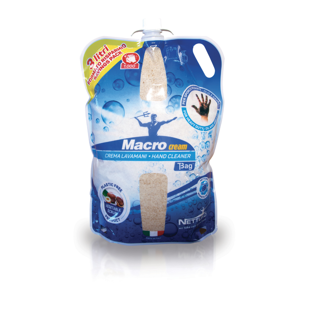 Crema Lavamani Macrocream Con Microgranuli Vegetali - T-Bag Ricarica Da 3000 Ml Per T-Big Dispenser E T-Duck