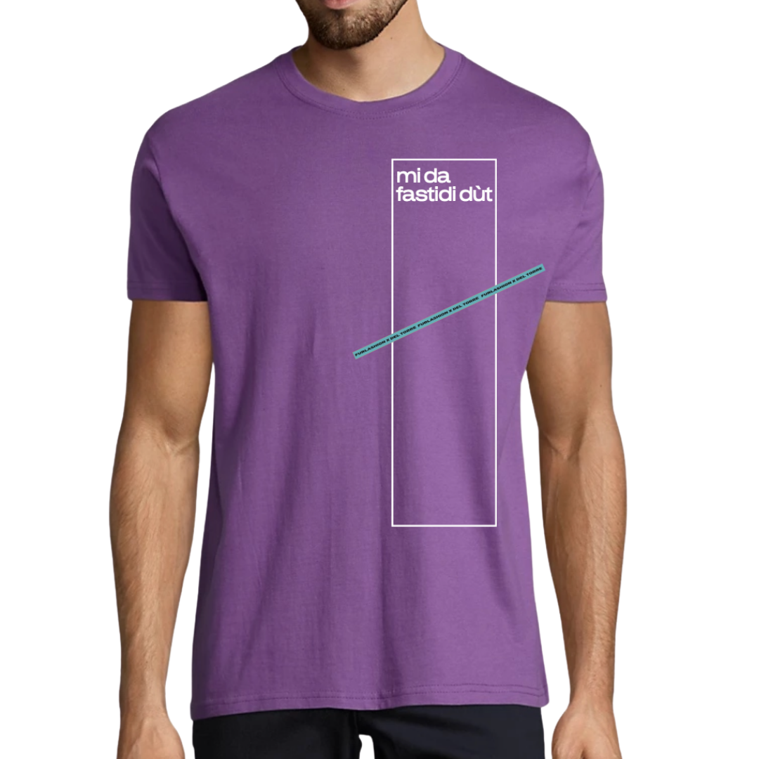 T-Shirt FURLASHION x Del Torre MI DA FASTIDI DUT 100% cotone - colore viola chiaro