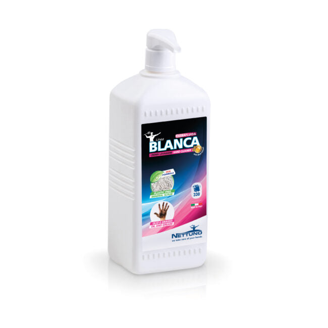 Linea Blanca Extrafluida Crema Lavamani Fluida Con Microgranuli Minerali Ed Estratto Di Oliva  Flacone Da 1000 Ml Con Dosatore