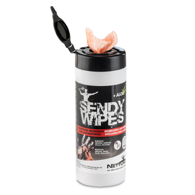 Sendy Wipes Salviette Umidificate Extra Forti Senza Risciacquo - Tubo 40 Salviette (Dimensione Salvietta: 17X20 Cm)