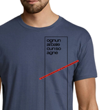 T-shirt FURLASHION x Average Furlan Guy OGNUN AL BALE CUN SO AGNE - 100% cotone colore denim