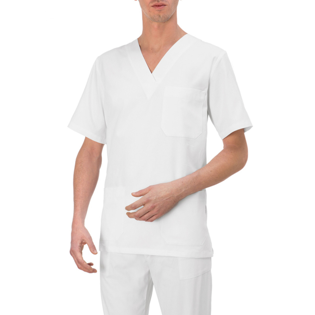 Casacca Giblor's Piero con collo a V da uomo - Bianco
