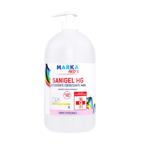 Gel igienizzante alcolico mani da 1 litro con dosatore senza risciacquo