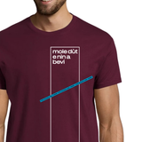T-Shirt FURLASHION x Del Torre MOLE DUT E NON A BEVI 100% cotone - colore bordeaux