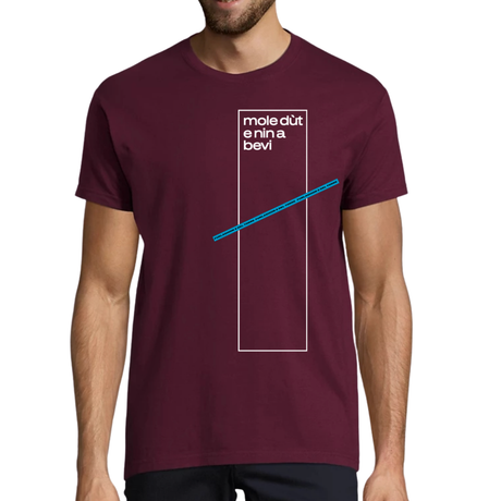 T-Shirt FURLASHION x Del Torre MOLE DUT E NON A BEVI 100% cotone - colore bordeaux