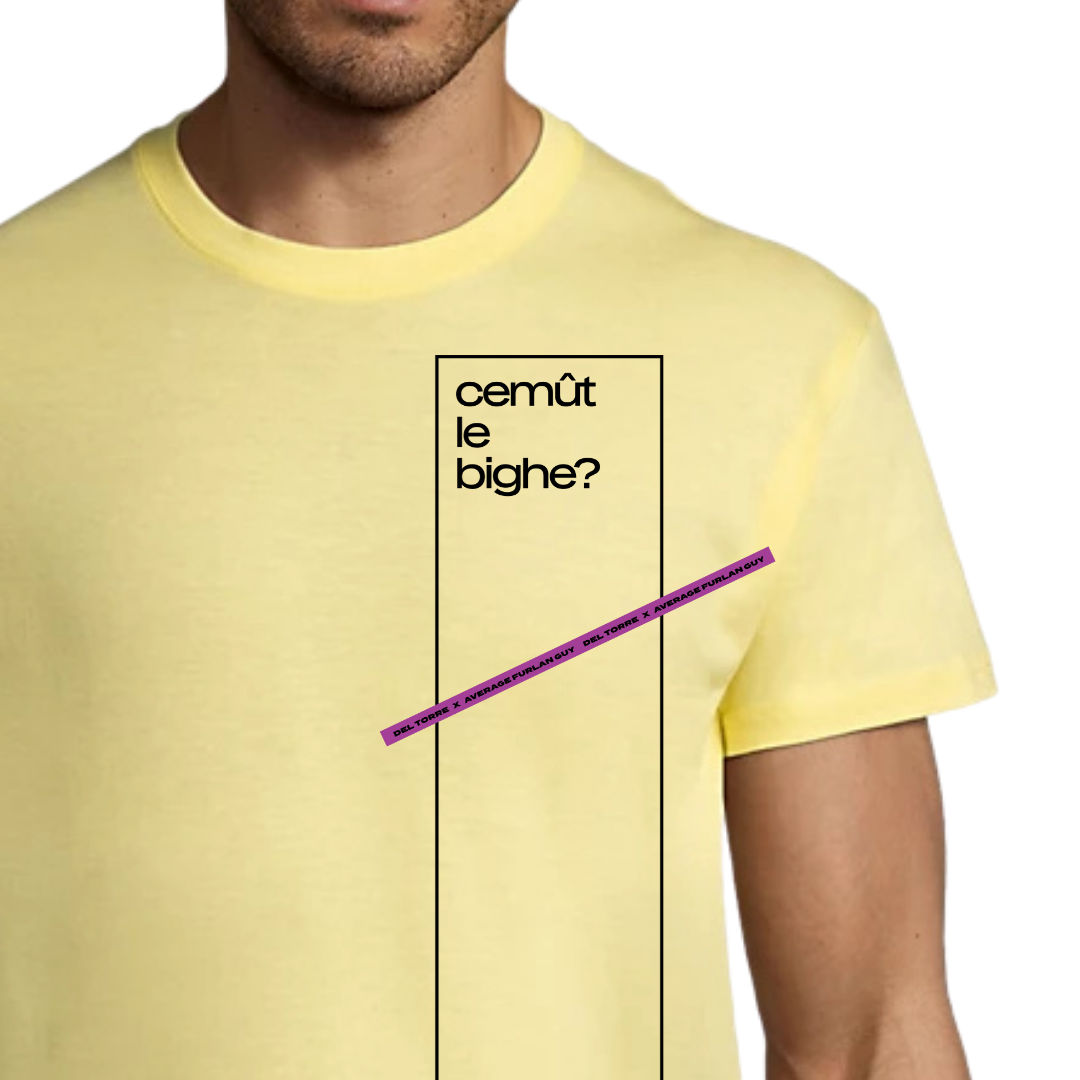 T-Shirt FURLASHION x Average Furlan Guy CEMUT LE BIGHE 100% cotone - colore pale yellow