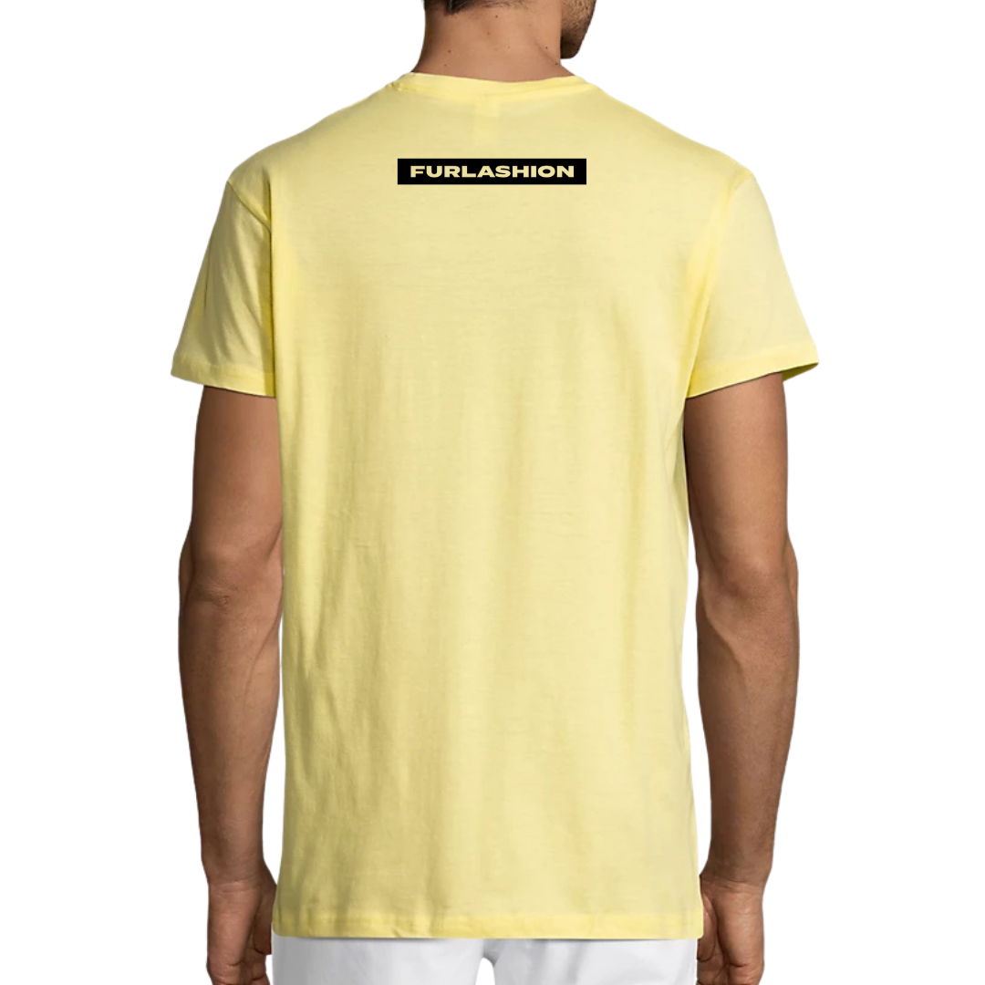 T-Shirt FURLASHION x Average Furlan Guy CEMUT LE BIGHE 100% cotone - colore pale yellow