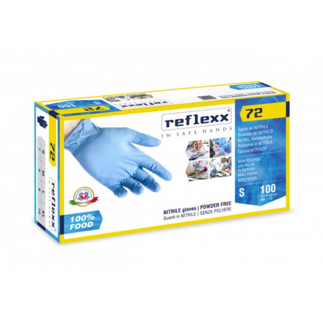 Guanti Monouso Nitrile Senza Polvere Reflexx - 100 Pz