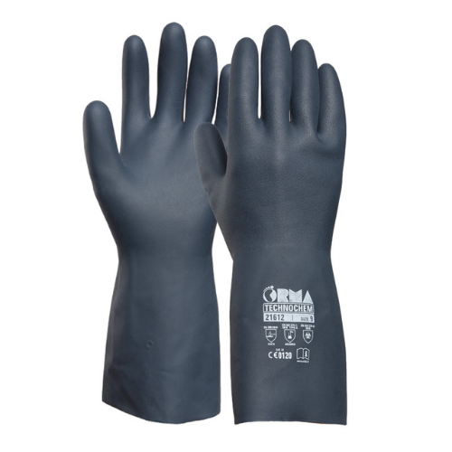 Guanti Technochem - Cloroprene Blu Floccato - Box Da 12 Paia