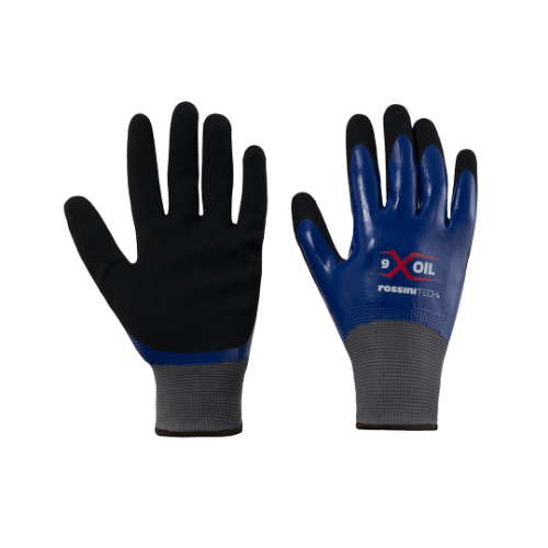 Guanto Poliestere Rossini con Doppio Rivestimento in Nitrile – Blu/Nero